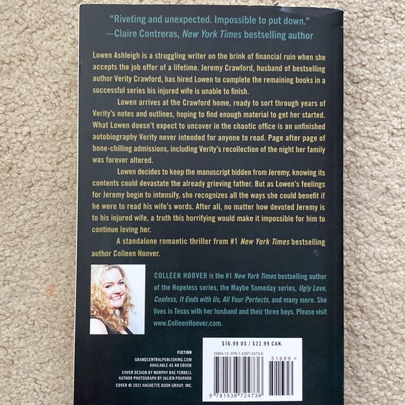 Verity by Colleen Hoover - Picture 3 of 4